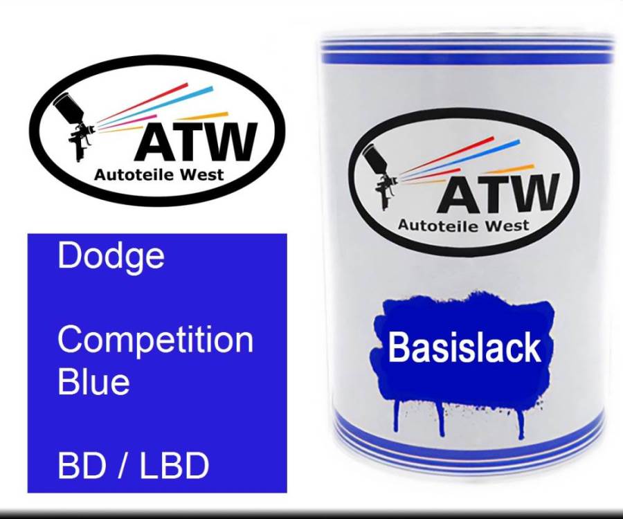 Dodge, Competition Blue, BD / LBD: 500ml Lackdose, von ATW Autoteile West.